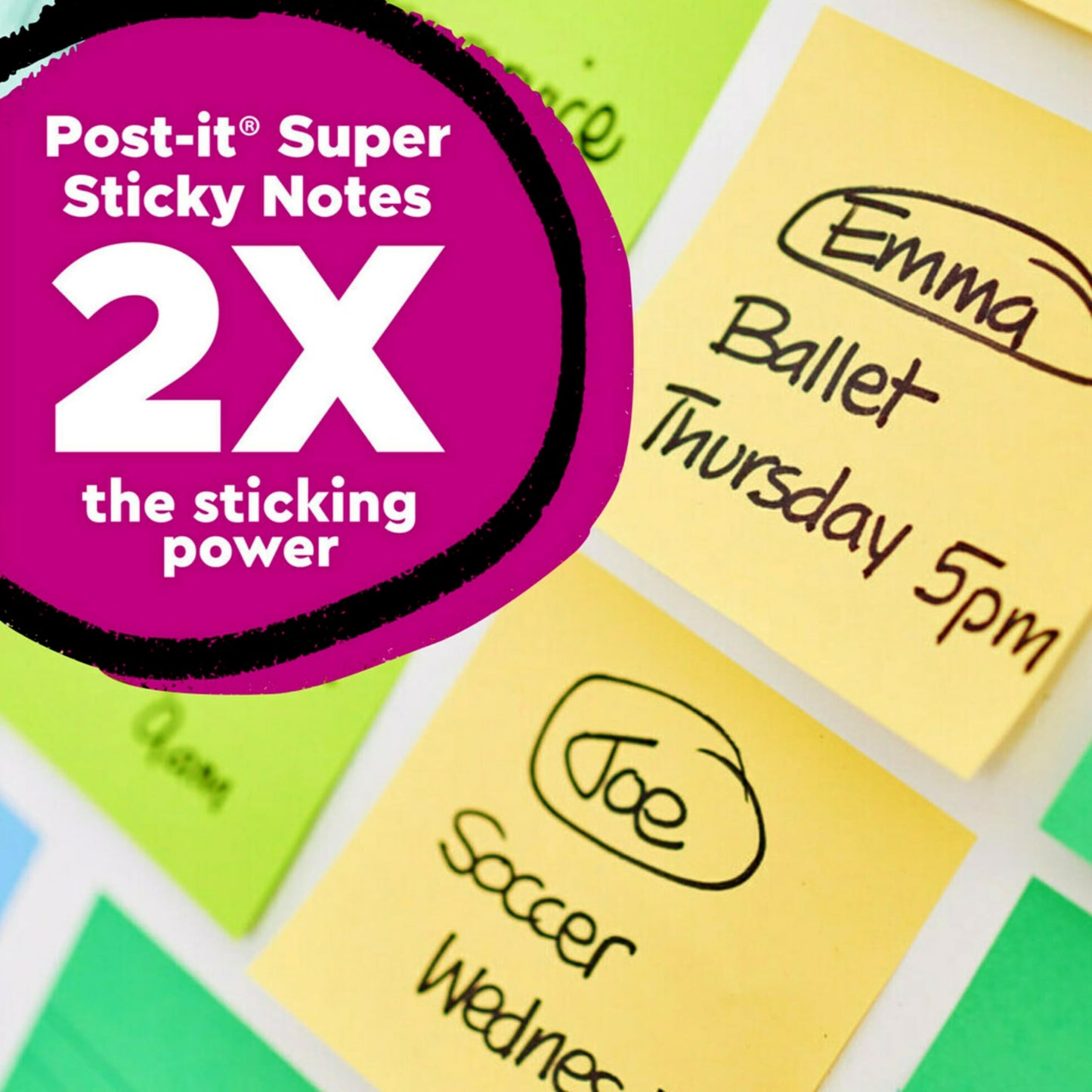 Post-it 100% Recycled Paper Super Sticky Notes, Canary Yellow, 3 in. x 3 in., 5 Sticky Note Pads, 70 Sheets per Pad, Back to School Supplies and Office Products