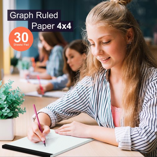Graph Paper Legal Pad 8.5 x 11 Grid Paper Letter Size Graphing Paper 4x4, 3 Pack Quad Ruled Legal Pad 11 x 8-1/2'' Writing Pads 30 Sheet/ Pad, 8.5 x 11'' Drafting Paper Perforated Math Paper Pad