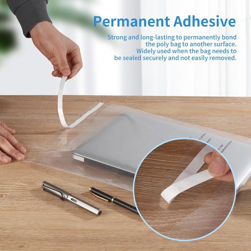 iMailer Clear Poly Bags - 200 Pcs Self-Seal 8" x 10" with Suffocation Warning for Clothing & Crafts