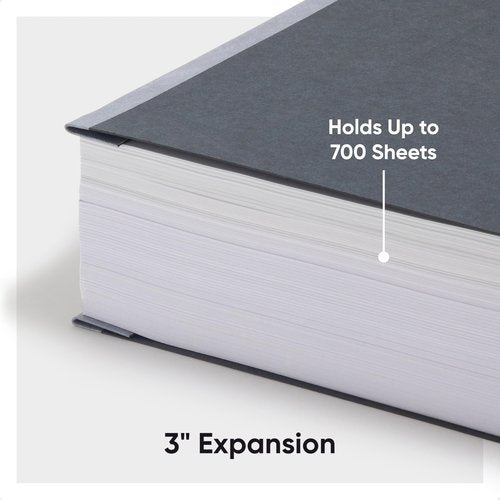 Smead Pressboard Report Cover, Metal Clips Prong Fastener, 3" Capacity, 11" x 17", Black, 10 Per Box, Presentation Folders, Report Covers (81179)