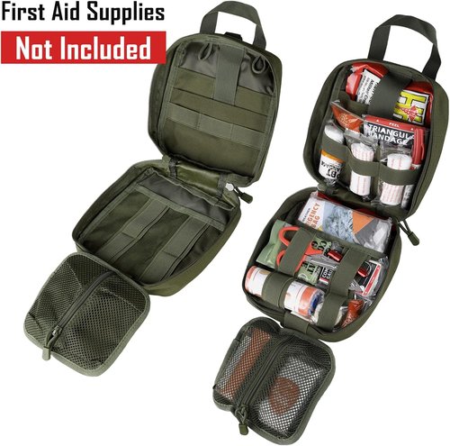 LIVANS 1000D Tactical First Aid Bag - Empty EMT Pouch with Rip-Away Design for Emergency Medical Use