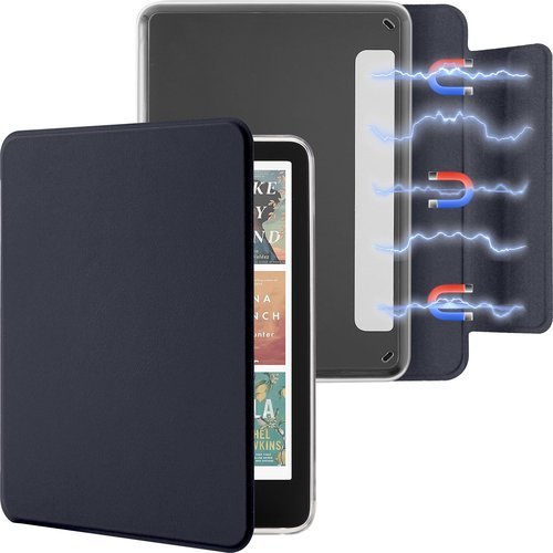 SESENSE Detachable Magnetic Case for 7'' Kindle Paperwhite 12th Gen 2024 and Kindle Colorsoft Signature Edition, Slim PU Shell Cover Case with Auto Wake/Sleep, Dark Blue