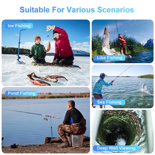 Fish Finder Camera Real Time Underwater Fishing Camera 100ft Long Cable for Rod,4.3" HD LCD Monitor&IR LED Night Vision Wide Angle Lens Line Camera for Kayak Lake Boat Ice Fishing Portable Fish Finder