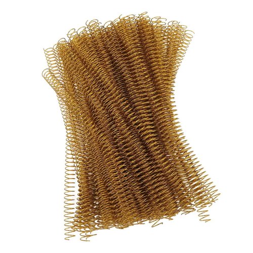 100PCS Spiral Binding Coils 48 Loops 4:1 Pitch Double Wire Binding Spines 1150 Sheets Capacity 14.3mm Diameter A4 Office Paper Book Binding (Gold)