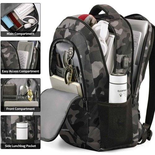 Backpack for Men Women, School Backpacks for Teen Boys, Business Anti Theft Sturdy Travel Laptop Backpack with USB Charging Port, Water Resistant 15.6 Inch Computer Bag Gift