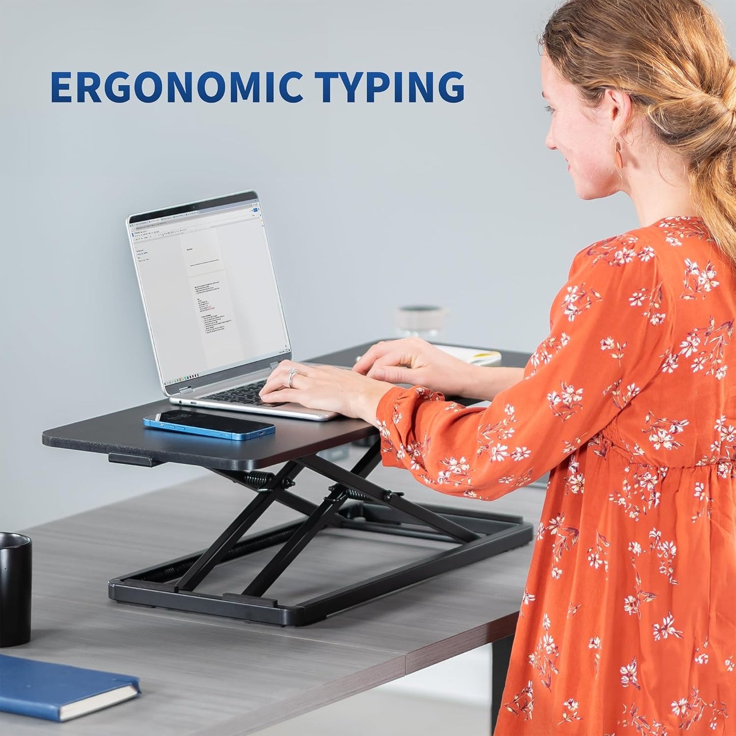 VIVO Height Adjustable Keyboard and Mouse Riser - Ergonomic 30-Inch Scissors Lift Desk | Black, DESK-V030A
