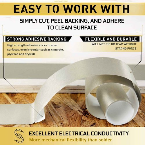 Mission Darkness TitanRF Faraday Tape // 10in W x 10ft L (25.4cm x 3.05m) High-Shielding Conductive Adhesive Tape Roll Used to Connect TitanRF Fabric Sheets or Seal RF Enclosures