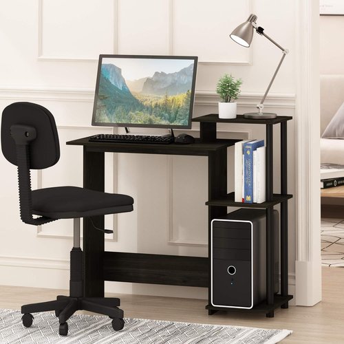 Furinno Efficient Gaming Desk - 28.6" Wide with 3 Open Side Shelves | Perfect for Home Office & Study Room