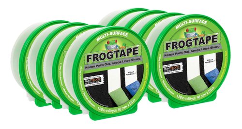 FrogTape Multi-Surface Painters Tape with PAINTBLOCK, 2 Inch Wide (1.88 In. x 60 Yds), Medium Adhesion, Green, 8 Rolls (242835)