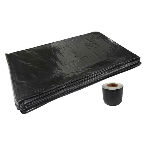 A.A 14' Wide Underbelly/Belly Bottom Kits with Flex Mend Tape for RVs and Campers | Belly Bottom Kits for Mobile Homes with FlexMend Tape (30')