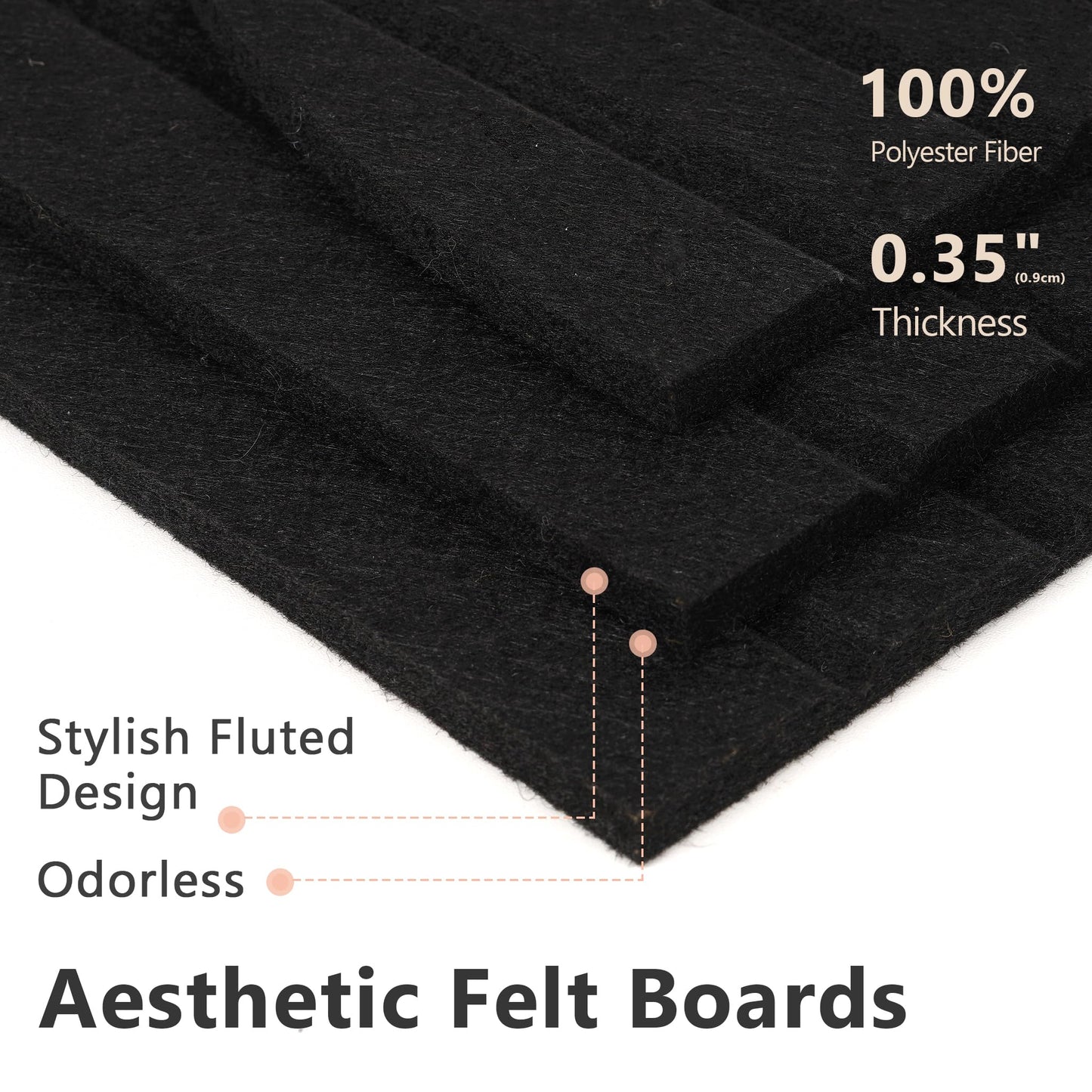 Felt Bulletin Board, 47" x 24" Cork Board Alternative, Decorative Felt Pin Board with 30 Push Pins, Vision Board for Office Home Bedroom Wall Decor, Photo Display (Black, Oval - 47 x 24 Inches)