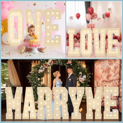 Multifunctional 4ft Large Marquee Letters A, Corrugated Plastic Board Large Light up Letters, For Marriage Proposal, Party Decorations, Grad, Letter Balloons(Letters A）
