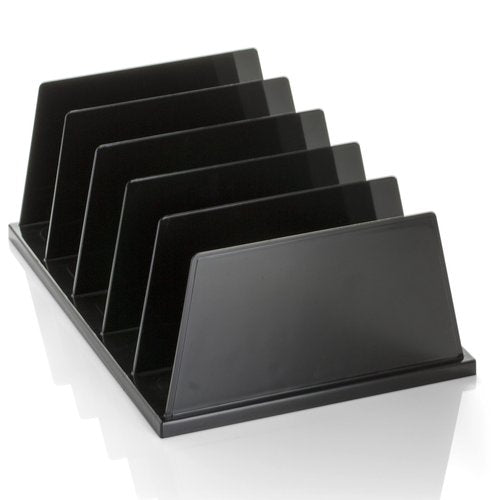 Officemate Recycled Large Standard Sorter, 5 Compartments, 13.5 x 9 x 5 Inches, Black (26192)
