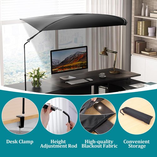 BALAPET Large Office Cubicle and Desk Shade, 360-Degree Swivel Adjustable Position Cubicle Light Shield, Designed for Light Sensitive Worker, Ideal Shade for Office Cubicles and Desks