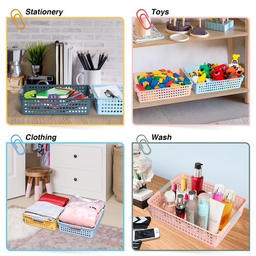 DLUCKY 4Pcs Classroom Organization and Storage Paper Tray Holds 4A Paper, Trays for Classroom Toy, Crayons, Handicrafts Storage, Also for Library, Drawers, Office, Kitchen, Bathroom(Yellow)