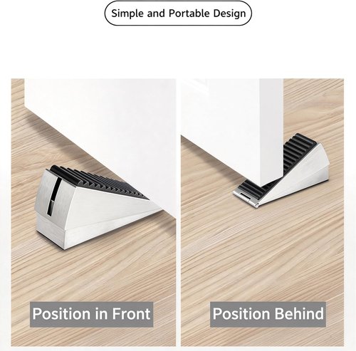 Heavy Duty Door Stopper by [Brand Name] - Adjustable Spring Wedge | 3-Inch Tall for Any Heavy Door