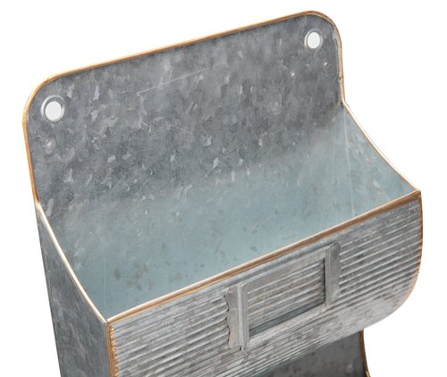 Mind Reader File Organizer, Office Organization, Magazine Rack, Wall Mount, Galvanized Metal, 12" L x 3.75" W x 32.25" H, Silver