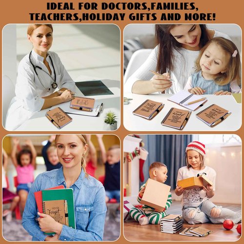 40 Sets Employee Appreciation Gifts Inspirational Spiral Notebooks Thank You Bamboo Ballpoint Pens Bulk Motivational Journals Encouragement Gifts for Teacher Coworker Nurse