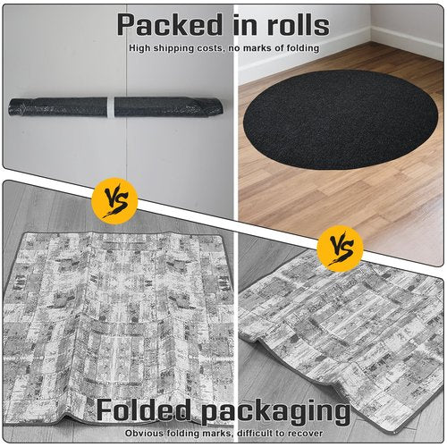 Stranthother 36" Rolling Office Chair Mat for Carpet & Hardwood Floors Round Desk Chair Mat Rug Hard Floor Protector Cover Home Floor Mat for Computer Desk Rolling Chair Office (Black)