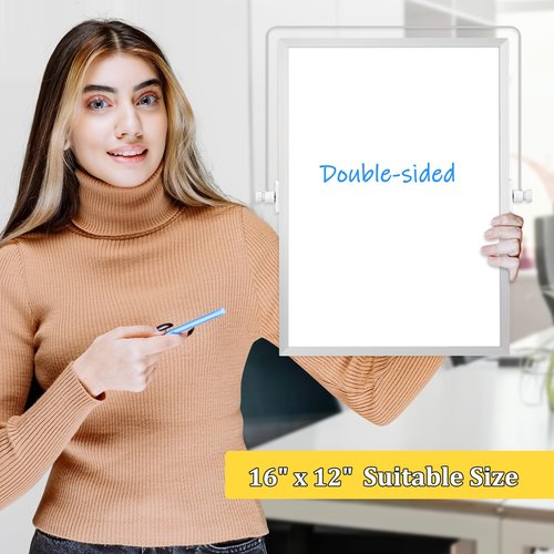AMUSIGHT Dry Erase Magnetic White Board, 16" x 12" Double-Sided Desktop Whiteboard with Stand, Portable Small Whiteboard Set for Drawing, Office, Home, School