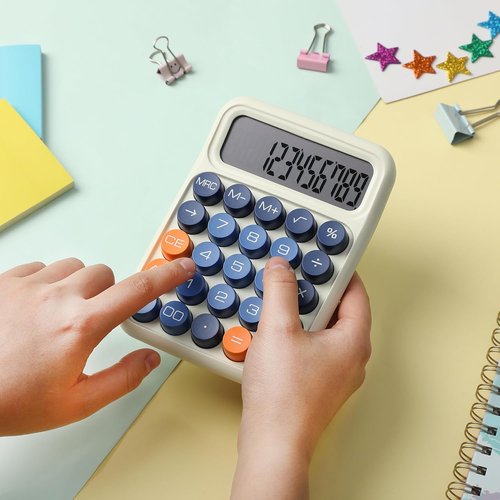 Mr. Pen - Mechanical Switch Calculator with 12-Digit LCD Display | Colorful Design & Large Buttons