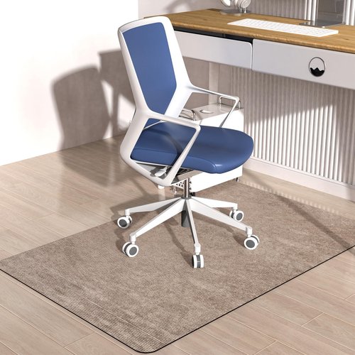 Placoot Corduroy Office Chair Mat, 35x55 Inch, Light Brown, Anti-Slip Rubber Base for Hard Floors, Desk Mat by Placoot