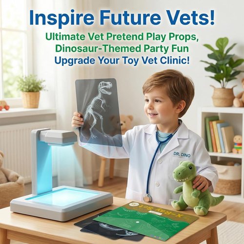Skiennix 16 Pcs Dinosaur X-Ray Set - Engaging Light Table Toys & Science Kit for Kids