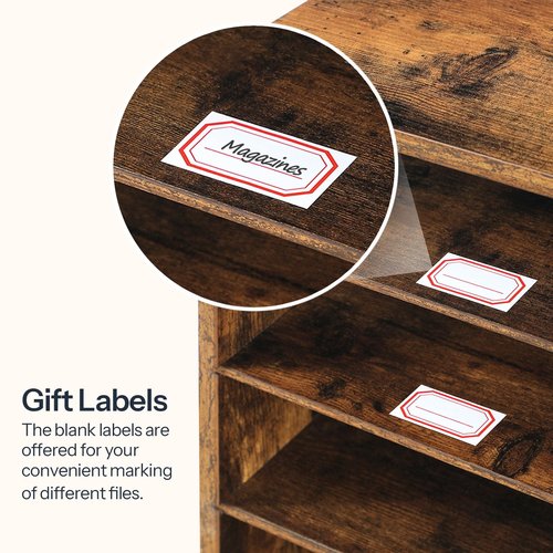 HOOBRO Wooden Literature Organizer, 36-Slot Mail Sorters, Removable Classroom Mailbox, Student Mailboxes for Classroom, Paper Storage Organizer, for Home, Office, Classroom, Rustic Brown FG36WF01