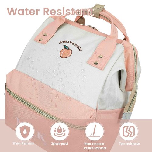 ZOMAKE 15.6 Inch Travel Laptop Backpack for Women Men - Anti Theft Water Resistant Bag Daypack - Computer Bag Business Work Cute Backpacks(Peach)