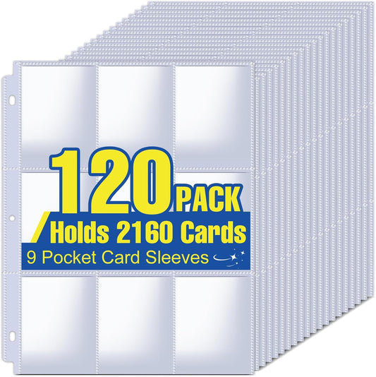 2160 Pockets Card Sleeves by [Brand Name] - 9 Pocket Sheets for Trading Cards | Fits Baseball, Football & Business Cards