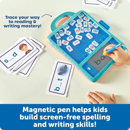 Learning Resources Magnetic Word Builder - Phonetic Alphabet Puzzle Board for Kids | ABC Games & Fine Motor Skills