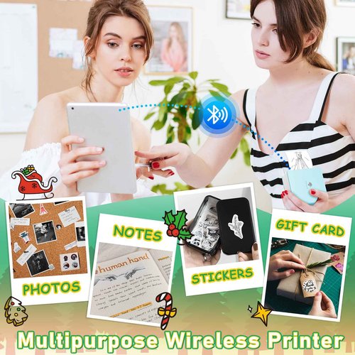 Phomemo Sticker Printer- Mini Sticker Printer Maker Machine, Mini Pocket Printers Instant Print for DIY Creation, Study Notes, Photos, Gifts, Portable Thermal Printers for Kids/Students/Teacher