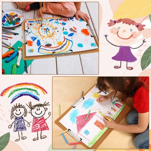 Tenceur 8 Pcs 11x17 Clipboard With Three Clips - Extra Large Horizontal Drawing Clipboard for Office, Home, Teachers Supplies