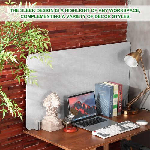 DoubleFill 2 Pack Acoustic Desk Divider Partition 23.6 x 47.2 Stand up Freestanding Privacy Panel Noise Visual Distractions Reducing Table Divider for Student Reception Area Office(Beige)