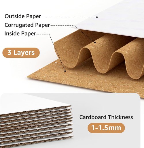 EXYGLO Shipping Boxes - 15 Pack White Corrugated Cardboard for Small Business | 12x10x8 Inches