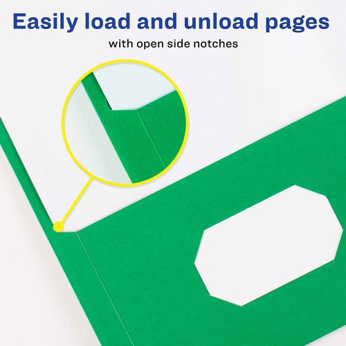 Avery Two Pocket Folders, Holds up to 40 Sheets, Business Card Slot, Case Pack of 125 Green Folders (47987)