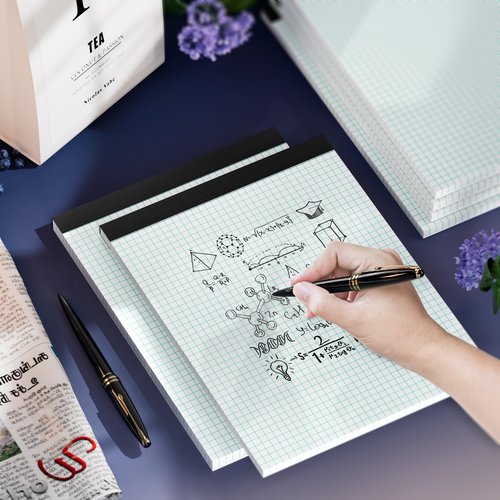 Graph Paper Legal Pad 8.5 x 11 Grid Paper Letter Size Graphing Paper 4x4, 3 Pack Quad Ruled Legal Pad 11 x 8-1/2'' Writing Pads 30 Sheet/ Pad, 8.5 x 11'' Drafting Paper Perforated Math Paper Pad