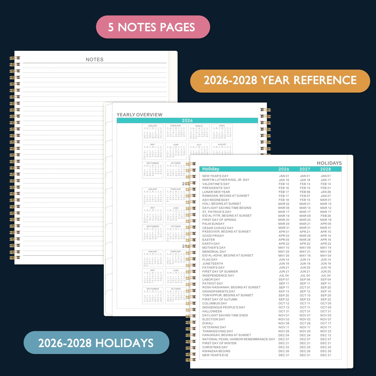 2026-2027 Monthly Planner - 2026-2027 Planner from July 2026 - Deccember 2027, Monthly Planners 8.5''x11'', 18 Months with Tabs, Large Daily Blocks, Double Inner Pocket