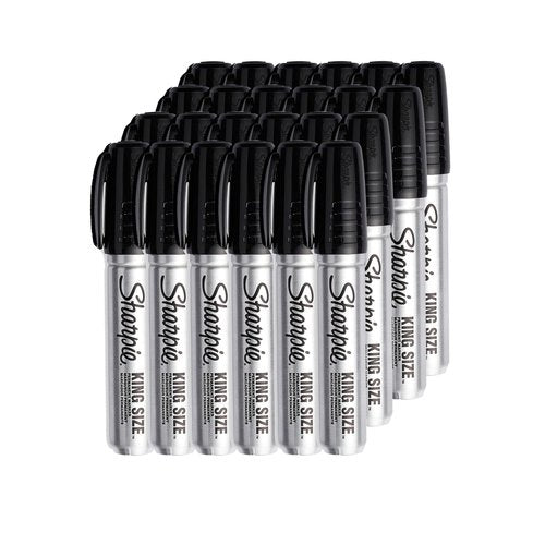 QZSGYTH Permanent Markers,24Pack King Size Black Permanent Markers Smooth Writing, Quick-Waterproof,Long-Lasting