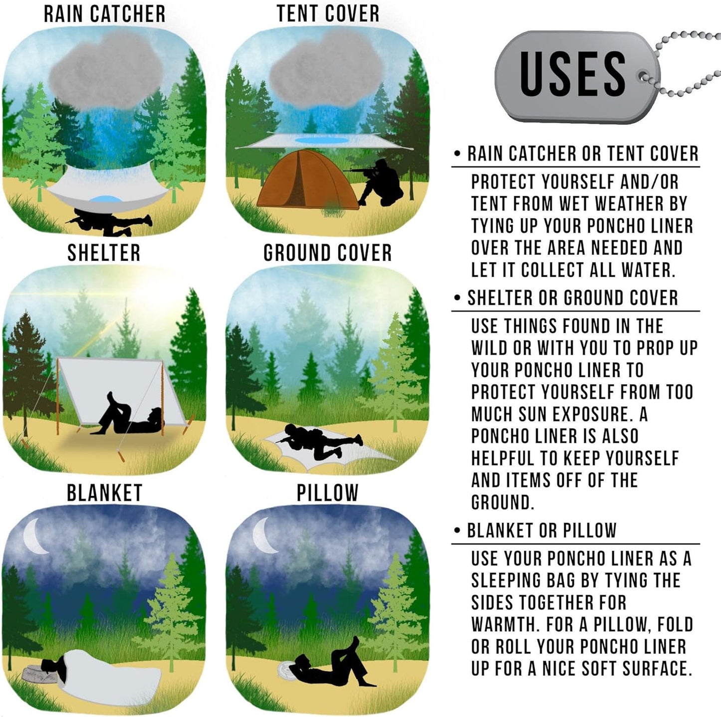 Skiennix Woobie Poncho Liner - Cold War Woodland Design | Lightweight & Versatile Outdoor Gear