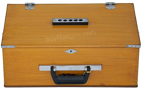 BINA 23B Deluxe, Harmonium, 2 1/2 Octaves, 32 Keys, Small, Portable, Compact, Special Reeds, Safri, Natural Color, Bag, Kirtan, Musical Instrument Indian (PDI- DAA)