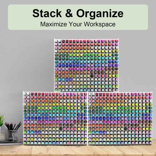270-Slot Marker Holder with Adjustable Dividers, Marker Storage Organizer for Desk, Home, Office, Craft Room, and Classroom