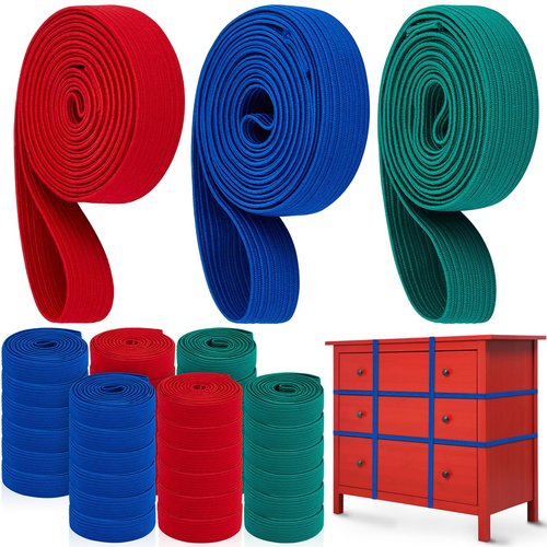 Wovnet 36 Pcs Variety Extra Large Moving Rubber Bands 42" 36" and 30" Rubber Straps Furniture Moving Supplies for Packing Pallets and Packing Blankets (Red,blue,green)