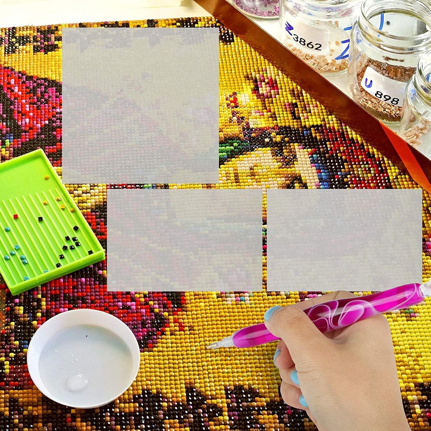 Skiennix Diamond Painting Release Paper - 300 Pieces Double-Sided Non-Stick Covers | 15x15 cm & 15x10 cm