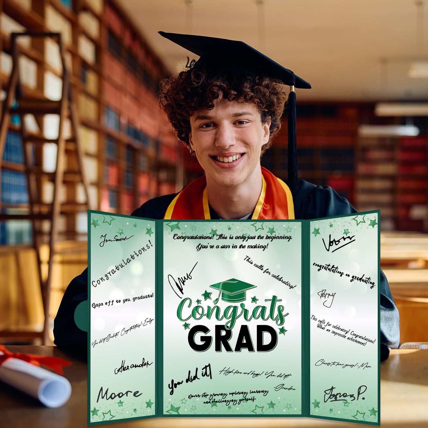 Trgowaul 2026 Graduation Party Decorations, Green Class of 2026 Guest Book Alternative, Congrats Grad Signature Certificate Board, Congrats Grad Sign, Graduation Party Supplies Favors Gifts