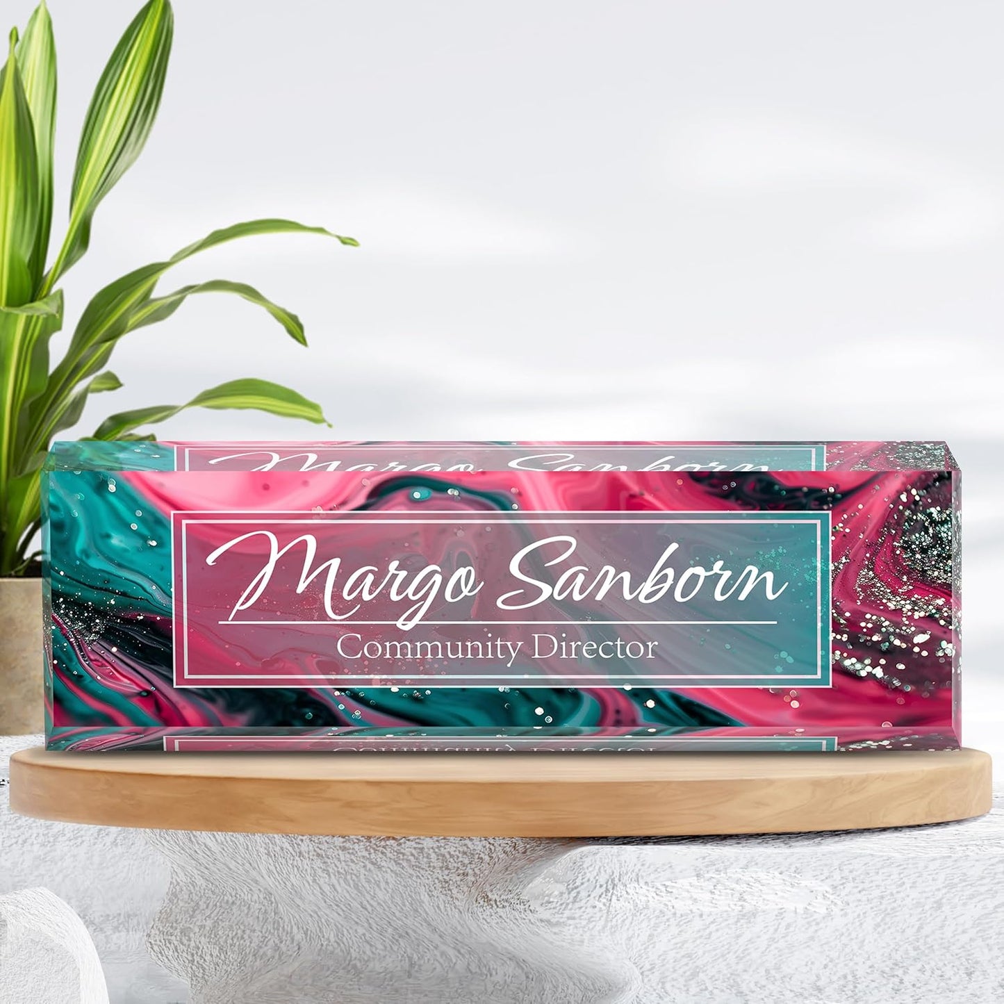 Skiennix Personalized Name Plate - Custom Acrylic Desk Accessory | Ideal Office Gift for Coworkers & Teachers