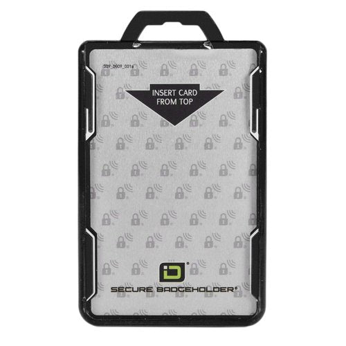 ID Stronghold - RFID Blocking Secure Badge Holder - Duolite 2 Card ID Holder - Poly Carbonate - Heavy Duty Hard Plastic ID Badge Holder - USA Molded and Assembled - FIPS 201 Approved - Black