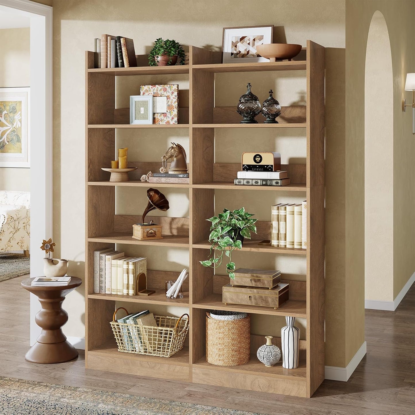 Tribesigns 70.87'' Tall Bookshelf - 6-Tier Rustic Brown Farmhouse Display Storage for Home & Office