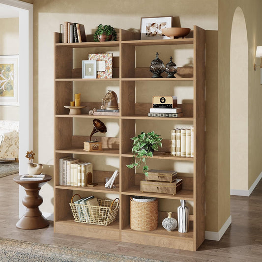 Tribesigns 70.87'' Tall Bookshelf - 6-Tier Rustic Brown Farmhouse Display Storage for Home & Office