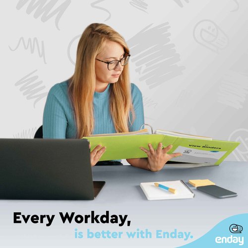 6 Pack 1 Inch 3 Ring Binder with 2 Inside Pockets & 6 Dividers for 3 Ring Binder - by Enday